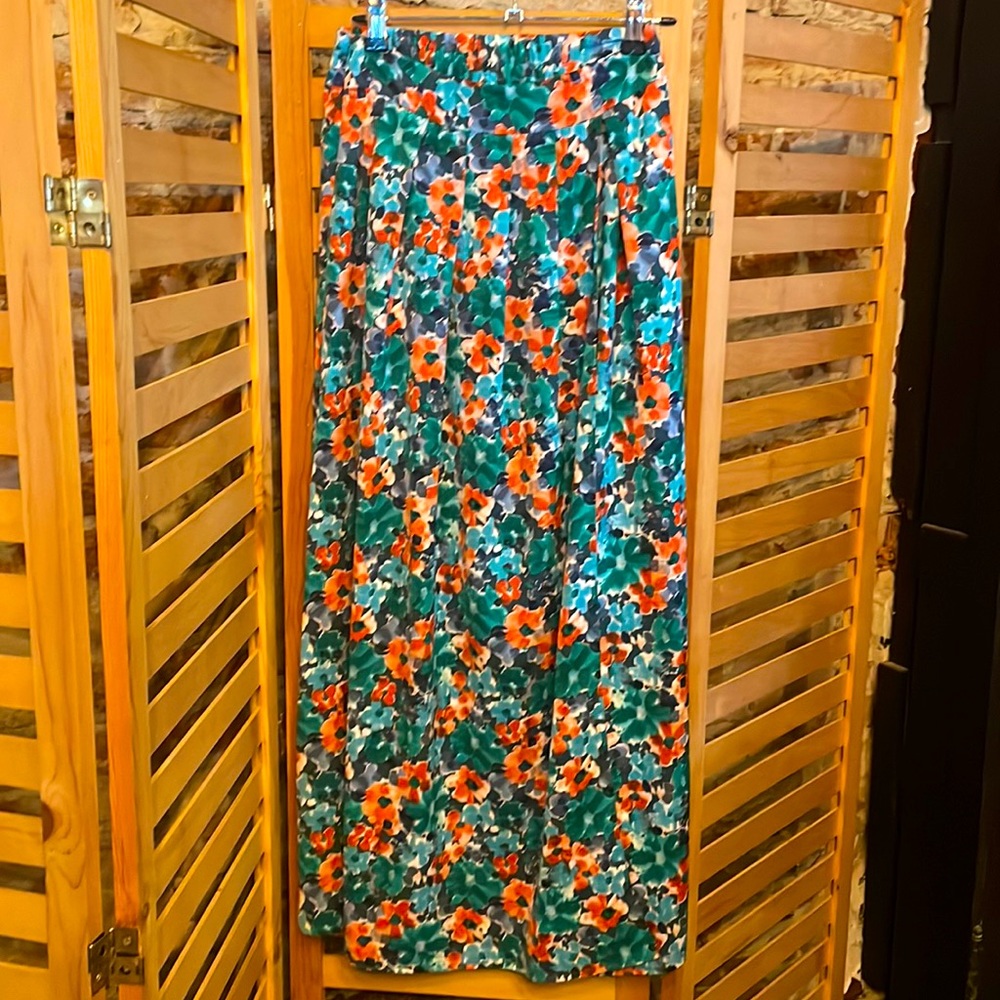 Full Length Faux Wrap Skirt with Lining